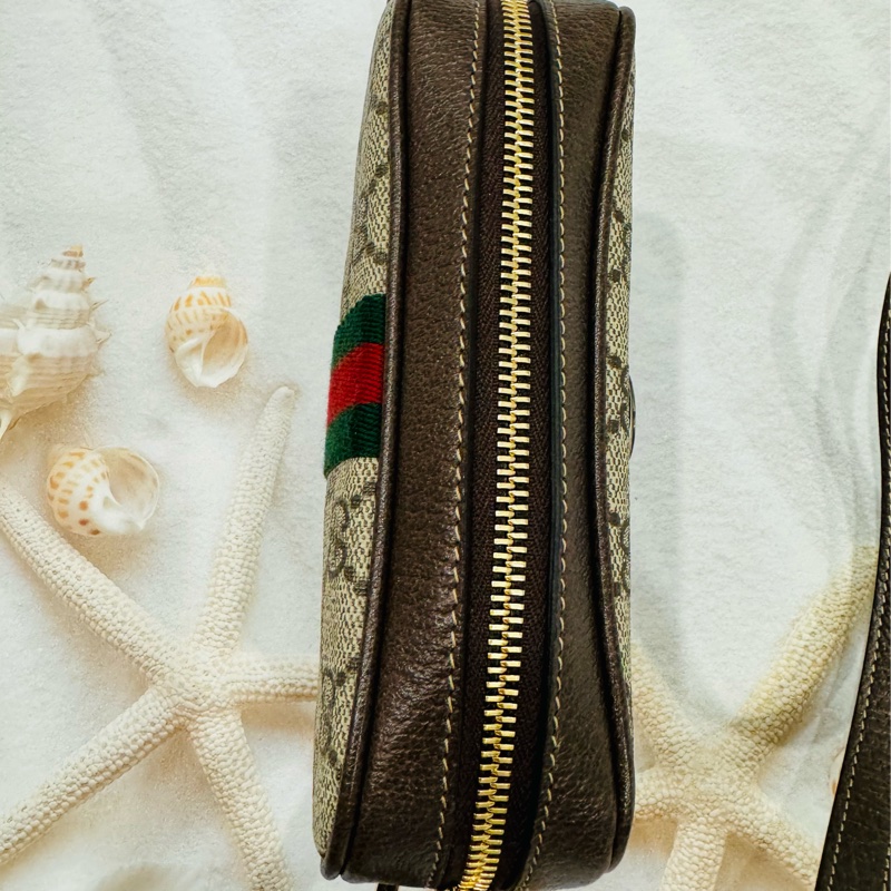 🚫售出🚫近新閒置正品 GUCCI 古馳 經典ophidia系列牛皮拉鍊 迷你肩背包-13