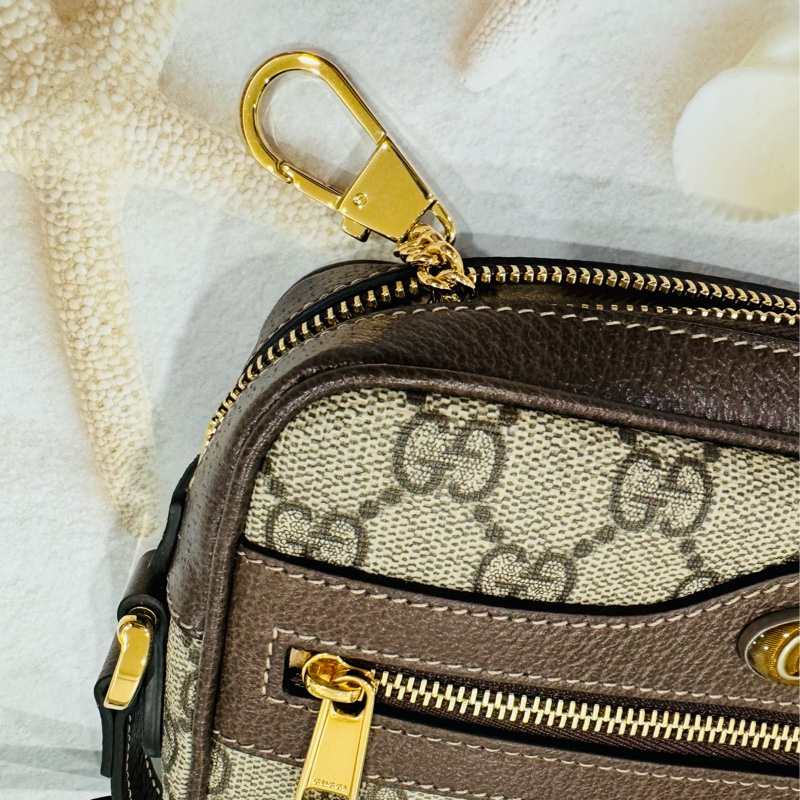 🚫售出🚫近新閒置正品 GUCCI 古馳 經典ophidia系列牛皮拉鍊 迷你肩背包-23