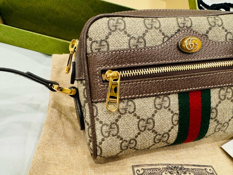 🚫售出🚫近新閒置正品 GUCCI 古馳 經典ophidia系列牛皮拉鍊 迷你肩背包-25