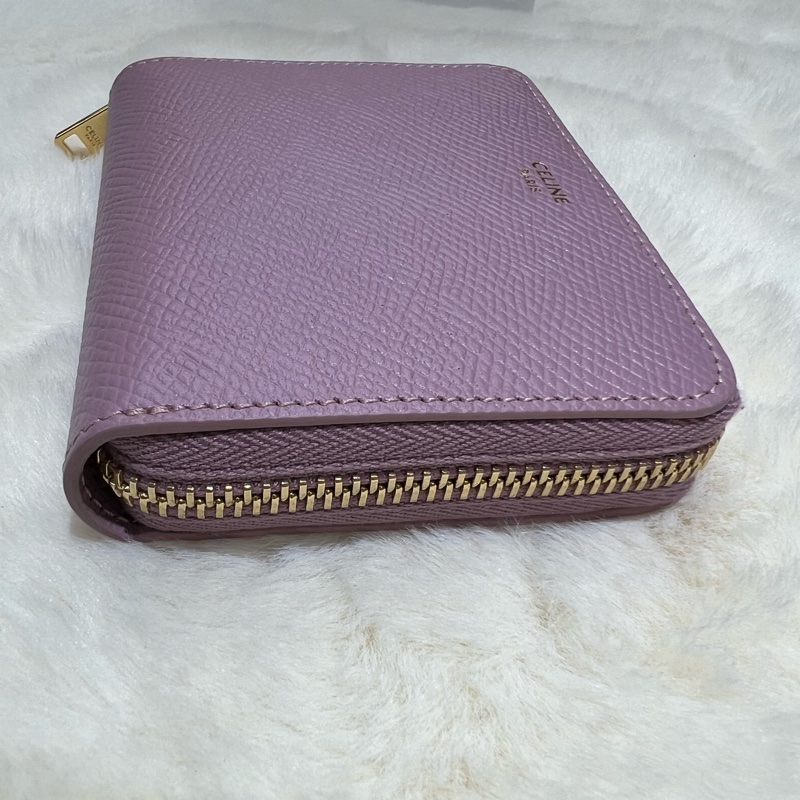 Celine 粉紫色 短錢包-4