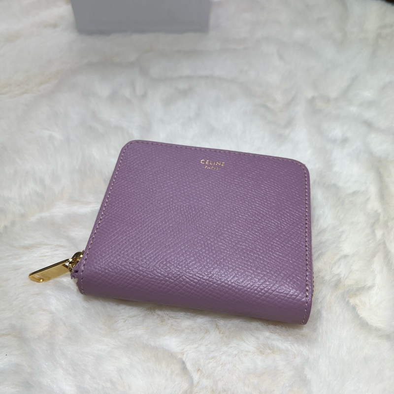 Celine 粉紫色 短錢包-5