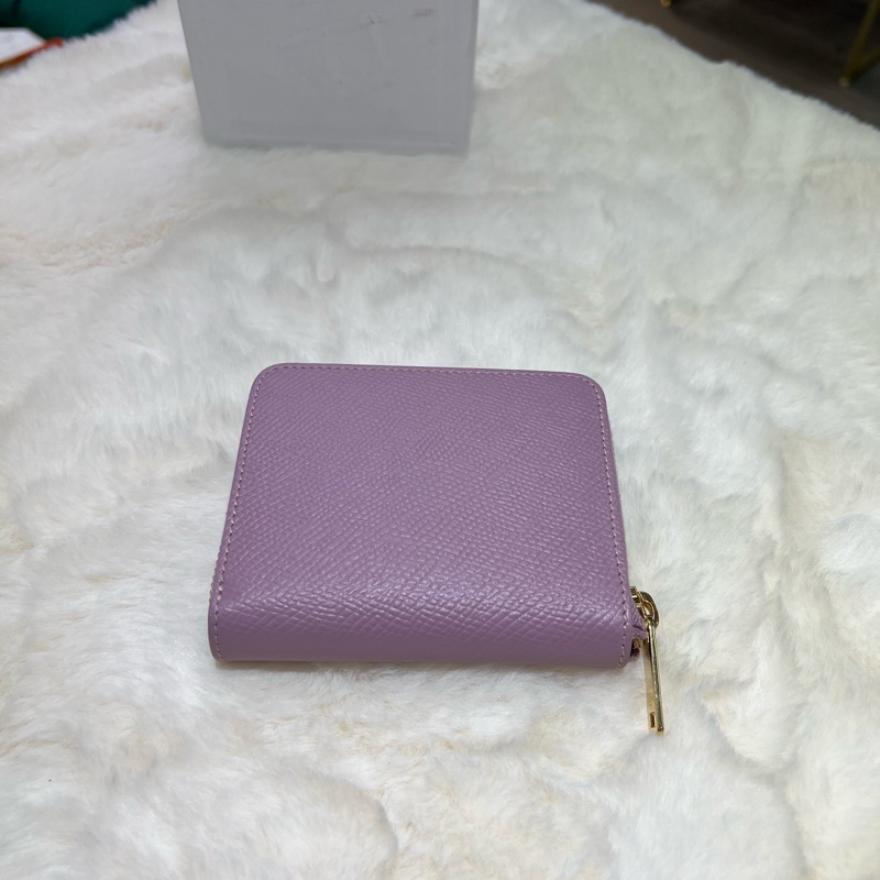 Celine 粉紫色 短錢包-6