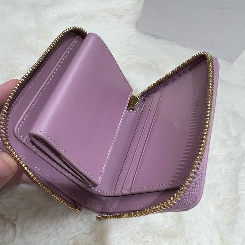 Celine 粉紫色 短錢包-9