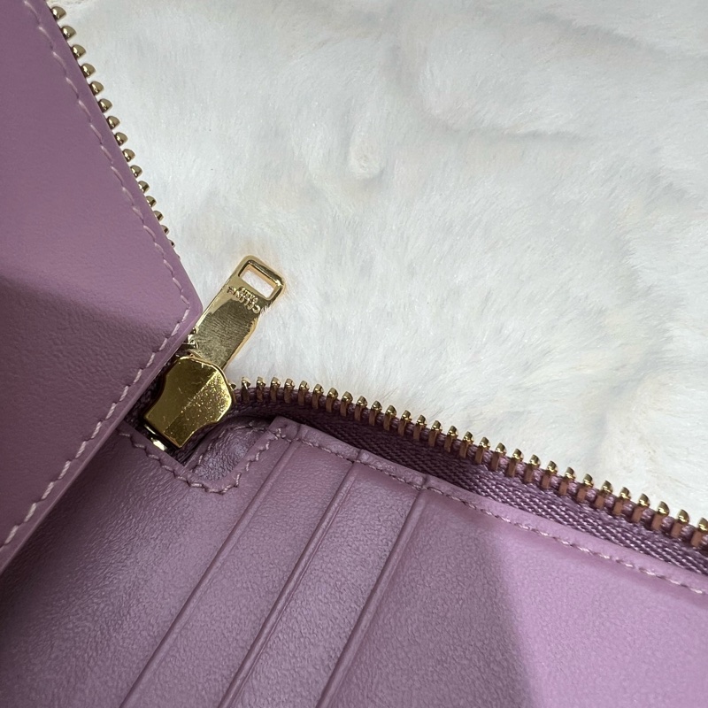 Celine 粉紫色 短錢包-12