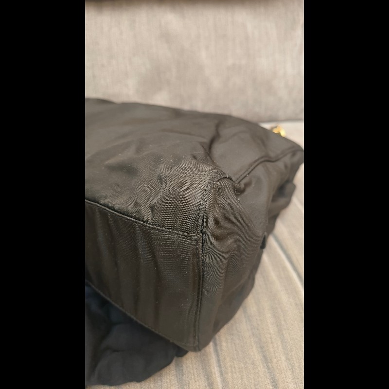 白菜價格💙實用稀有款💙 PRADA 皮穿鏈托特包/電腦包/多用途包/媽媽包-10