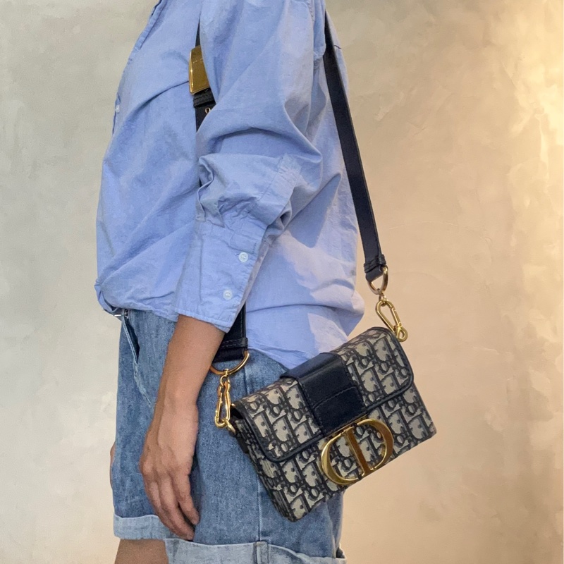 DIOR BOX 30 MONTAIGNE 蒙田藍色老花包郵差包-1