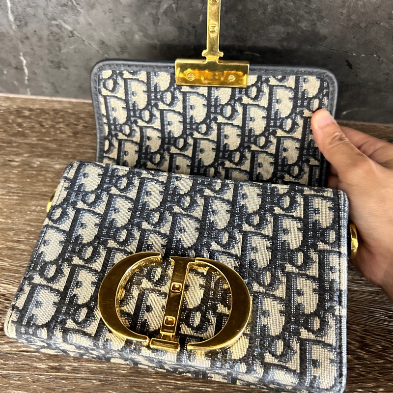 DIOR BOX 30 MONTAIGNE 蒙田藍色老花包郵差包-5