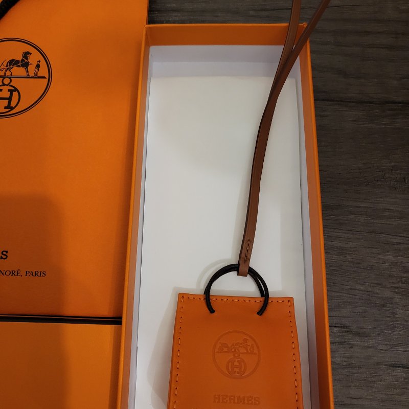 Hermes 經典愛馬仕小橘紙袋吊飾掛飾-1