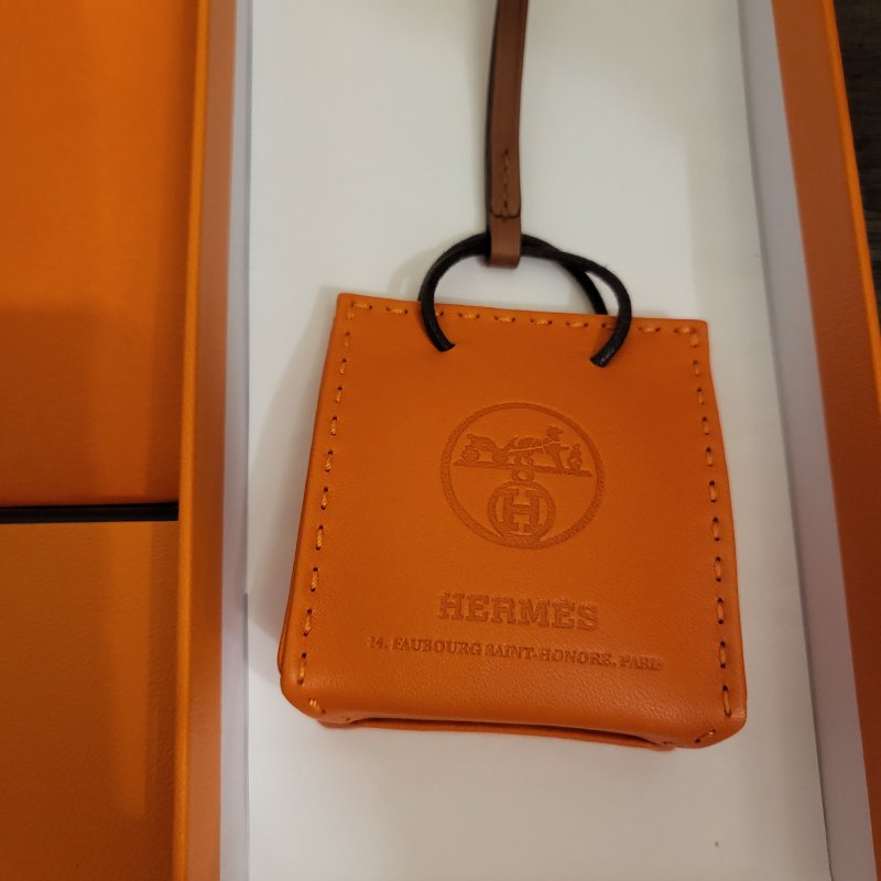 Hermes 經典愛馬仕小橘紙袋吊飾掛飾-3