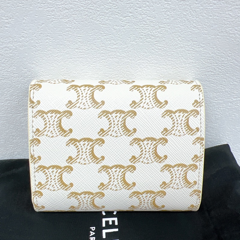 99新✨Celine triomphe wallet 白色老花凱旋門皮夾/短夾-1