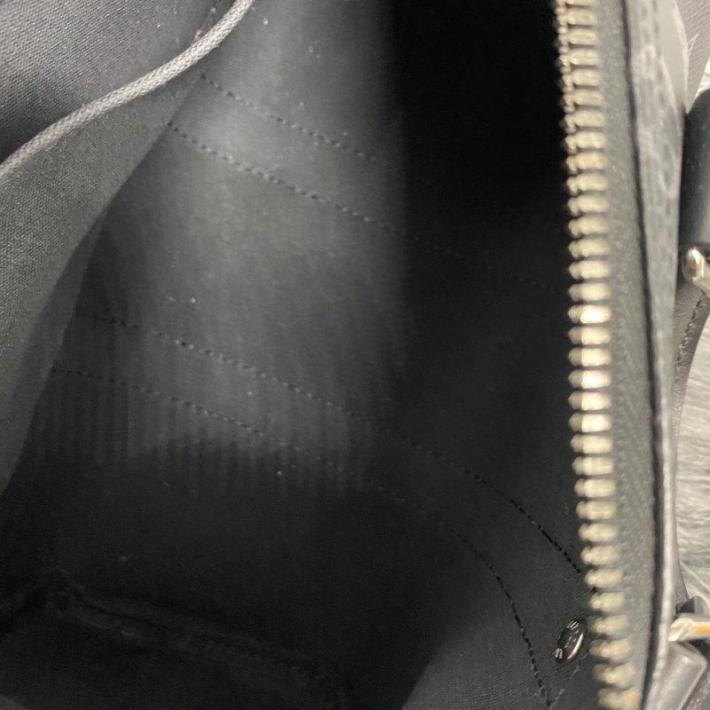 Louis Vuitton LV 黑拼灰老花字紋 Keepall Bandoulière 25手提肩背兩用包-9