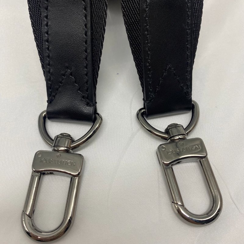 Louis Vuitton LV 黑拼灰老花字紋 Keepall Bandoulière 25手提肩背兩用包-11