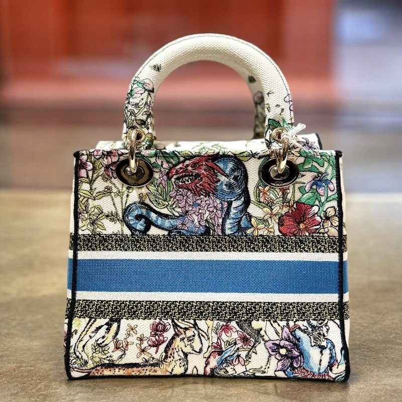 DIOR Lady D-lite刺繡動物花園手袋 戴妃包-2