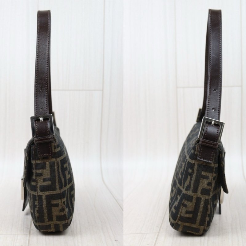 Fendi 老花銀釦小法棍/肩背包/腋下包-3