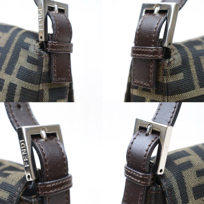 Fendi 老花銀釦小法棍/肩背包/腋下包-4