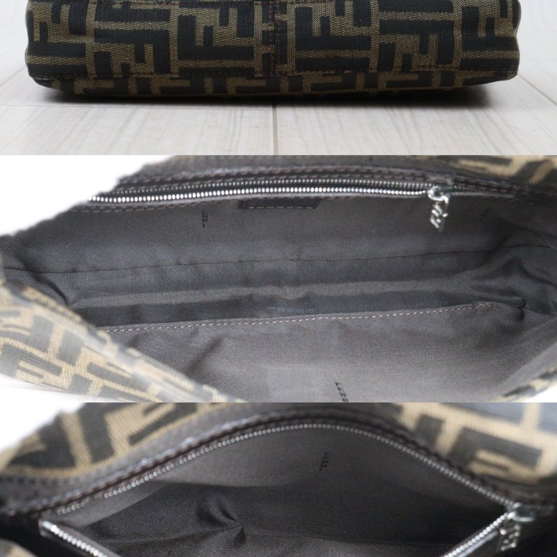 Fendi 老花銀釦小法棍/肩背包/腋下包-6