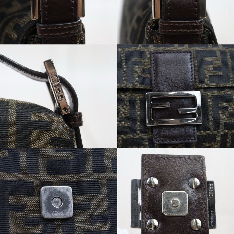 Fendi 老花銀釦小法棍/肩背包/腋下包-9