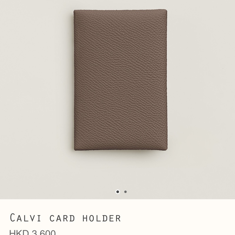 Hermes Calvi card holder W stamp 大象灰 全新未使用-3