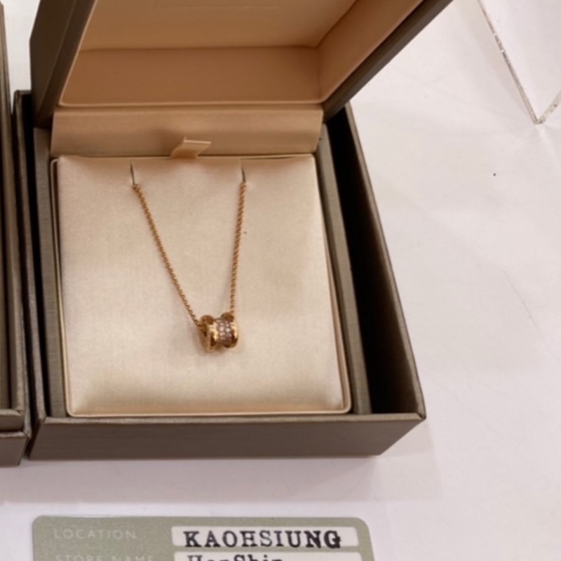 BVLGARI B.zero1 玫瑰金18K 小蠻腰滿鑽彈簧項鍊-10