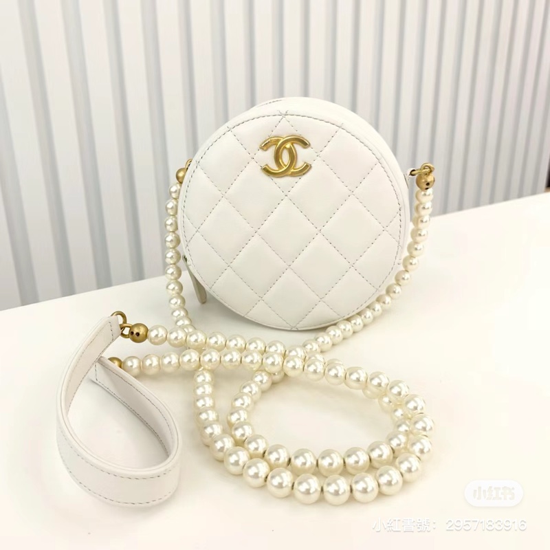 【哥吉拉精品時尚】Chanel 珍珠鏈圓餅包-1