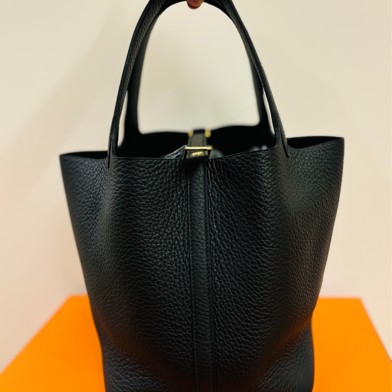 Hermes 愛馬仕 picotin 22 黑金 w刻全新-1