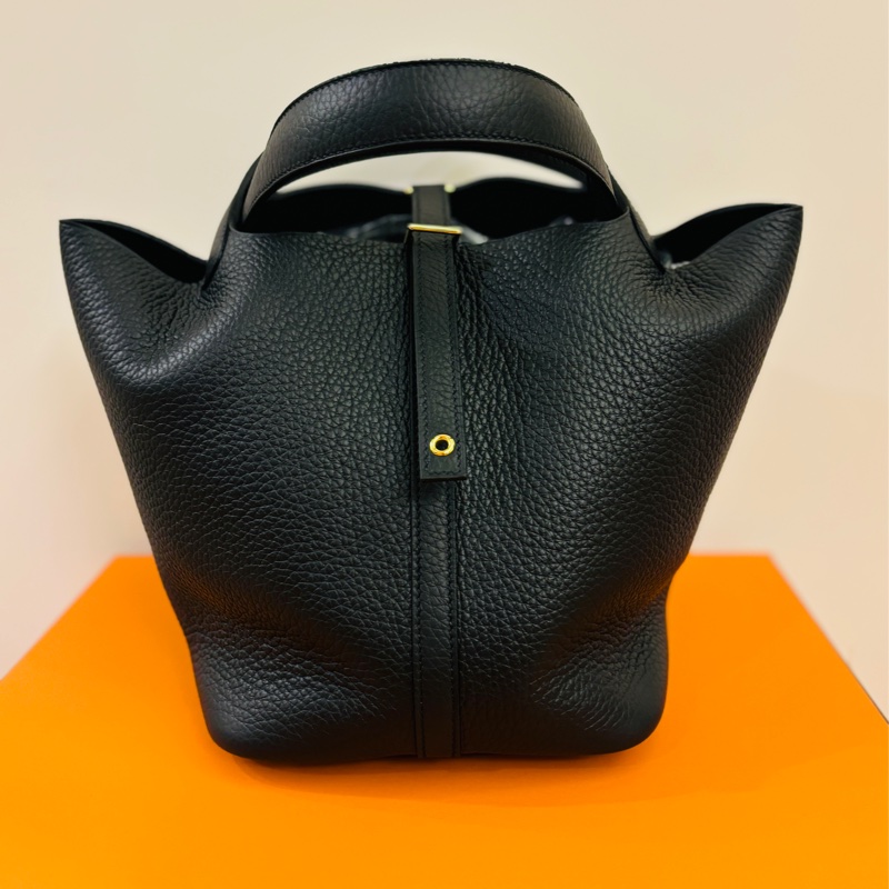 Hermes 愛馬仕 picotin 22 黑金 w刻全新-2