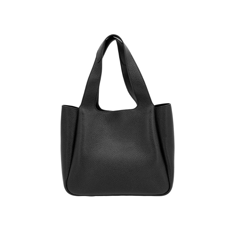 Prada 牛皮夾層三角手提包(1BG335-黑)-3