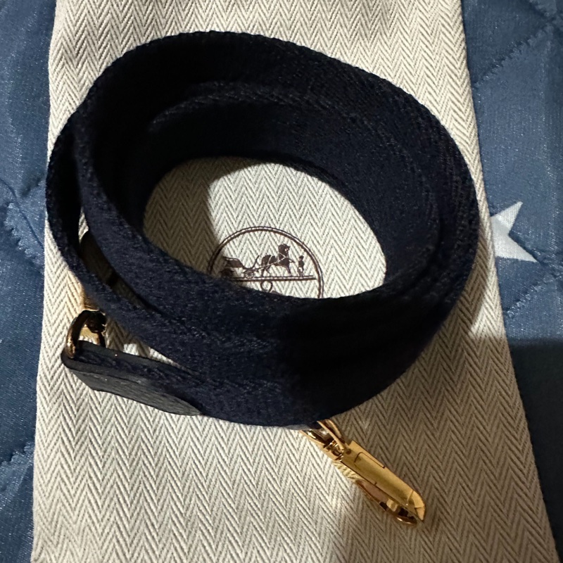 正品 愛馬仕Hermes Mini Evelyne 色號2Z午夜藍配金釦2022年Z刻印-29