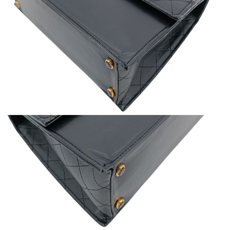 CHANEL Vintage Black Lambskin Trapezoid Flap Bag-3
