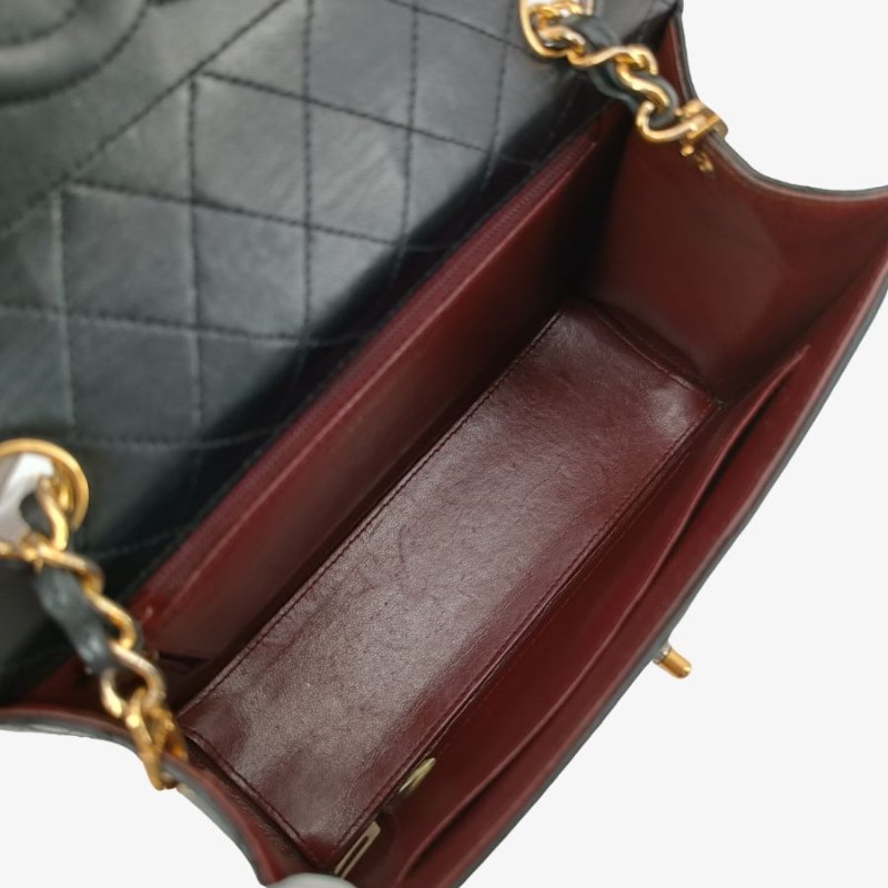 CHANEL Vintage Black Lambskin Trapezoid Flap Bag-5