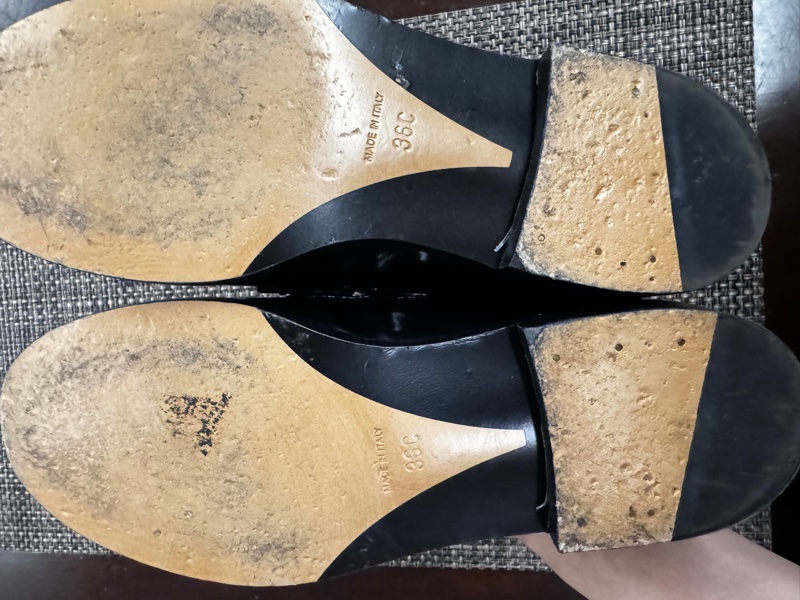 CHANEL LOAFER 樂福鞋 漆皮黑色皮 金色字扣 鞋跟處雙C 美-5