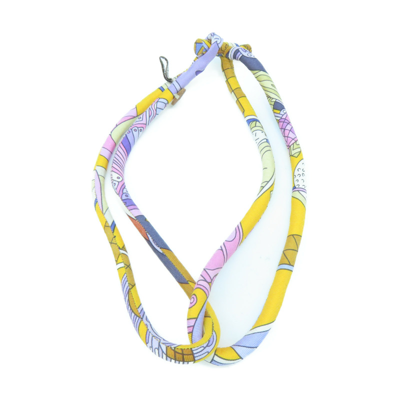 HERMES 【激減優惠】絲質Necklace項鍊橙色/粉紅色/紫色/啡色#40cm-1