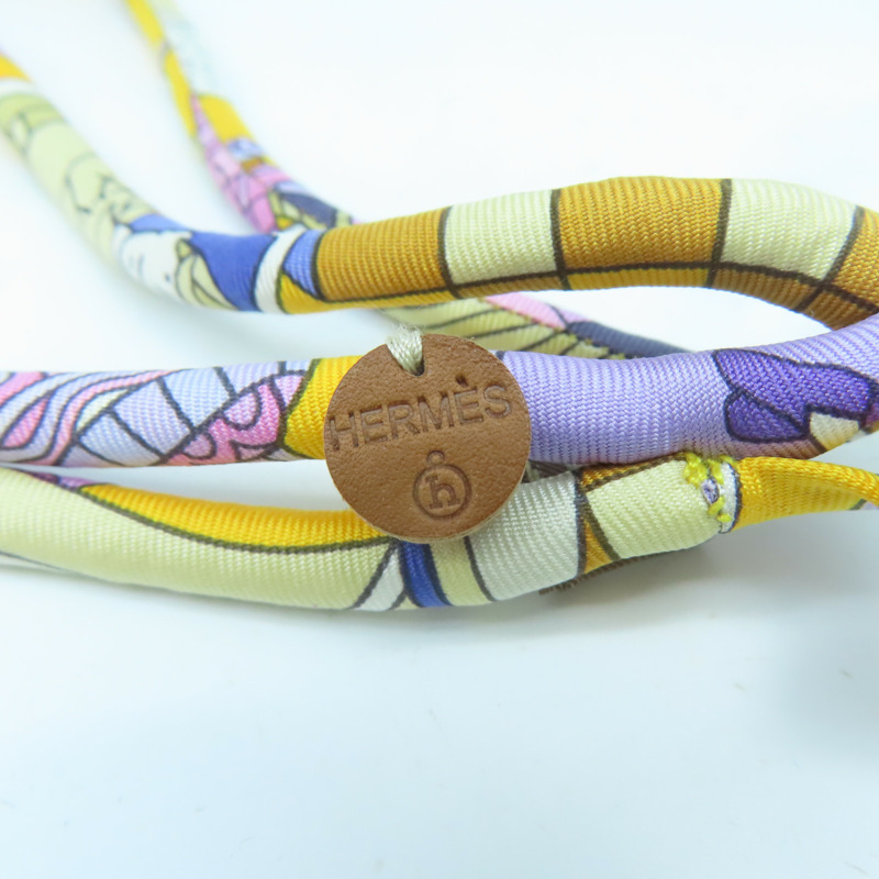 HERMES 【激減優惠】絲質Necklace項鍊橙色/粉紅色/紫色/啡色#40cm-8