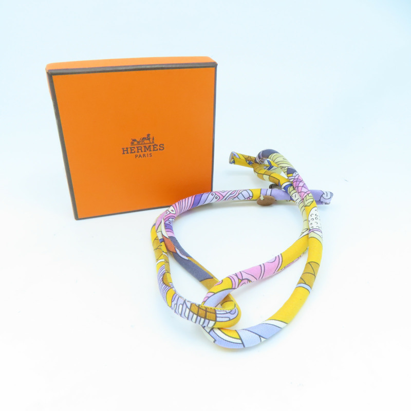 HERMES 【激減優惠】絲質Necklace項鍊橙色/粉紅色/紫色/啡色#40cm-11