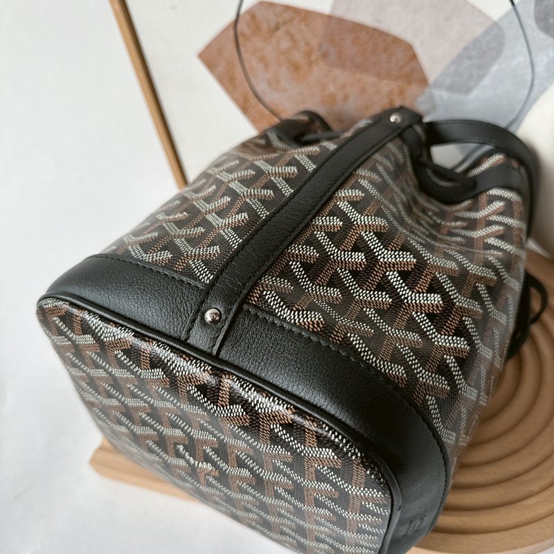 GOYARD PEFLOT 經典款塗料帆布束繩水桶包/斜背包 （限時優惠）-5
