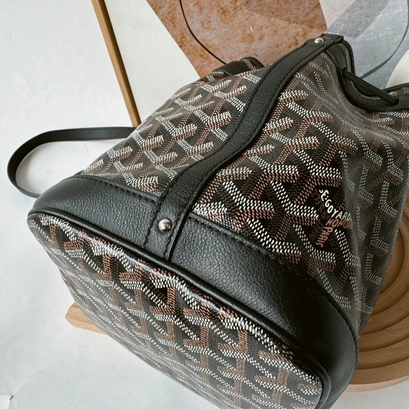 GOYARD PEFLOT 經典款塗料帆布束繩水桶包/斜背包 （限時優惠）-7