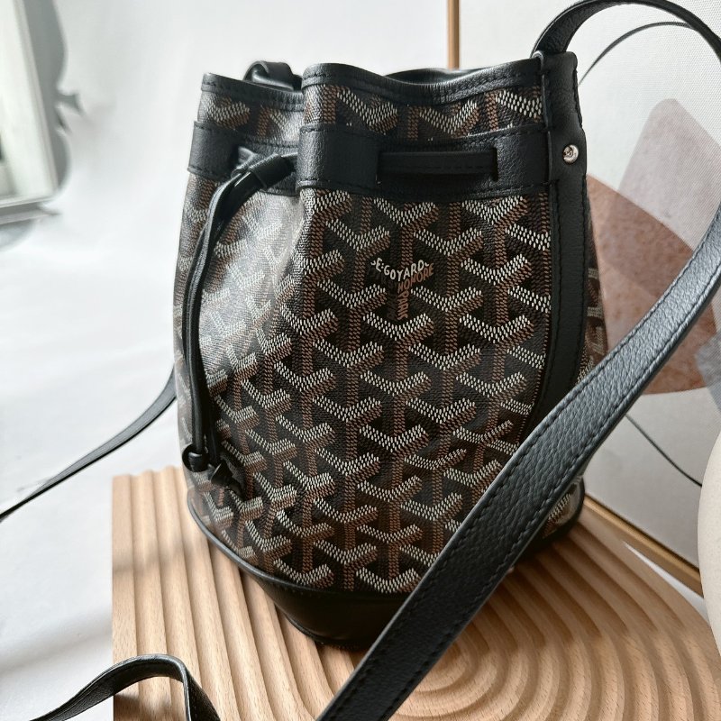 GOYARD PEFLOT 經典款塗料帆布束繩水桶包/斜背包 （限時優惠）-2