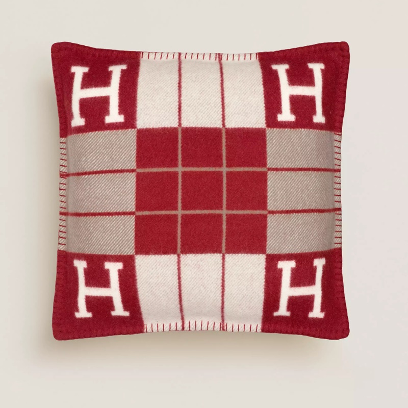 現貨商品 二手商品 愛馬仕專櫃正品 台灣購證 Hermes 經典H愛馬仕紅抱枕-2