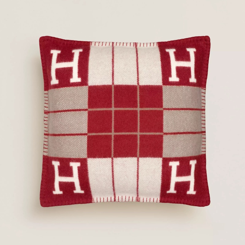 現貨商品 二手商品 愛馬仕專櫃正品 台灣購證 Hermes 經典H愛馬仕紅抱枕-4