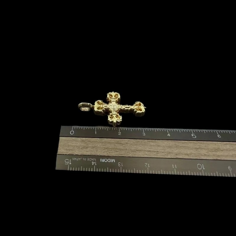 Chrome Hearts 克羅心 22K金 火焰🔥十字架吊墜-12