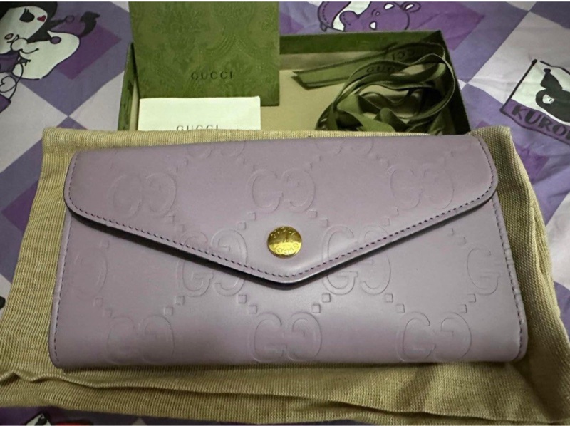 gucci 紫色長銀包 long wallet-2