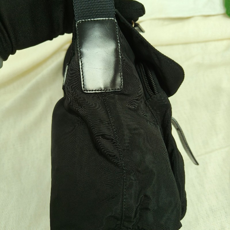 ㊣✨PRADA✨（附防塵袋）普拉達 黑色 掀蓋式 輕量 帆布 單釦 郵差包 相機包 肩背包 斜背包 /二手包/二手精品/保證正品🌳二手樹屋🌳-5