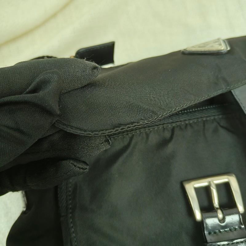 ㊣✨PRADA✨（附防塵袋）普拉達 黑色 掀蓋式 輕量 帆布 單釦 郵差包 相機包 肩背包 斜背包 /二手包/二手精品/保證正品🌳二手樹屋🌳-10