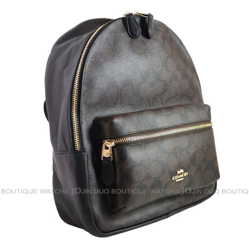 金鐸精品~2354 COACH F32200 C-LOGO咖啡色中號雙肩帶 後背包 全新品-1