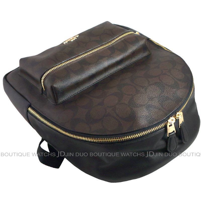 金鐸精品~2354 COACH F32200 C-LOGO咖啡色中號雙肩帶 後背包 全新品-3