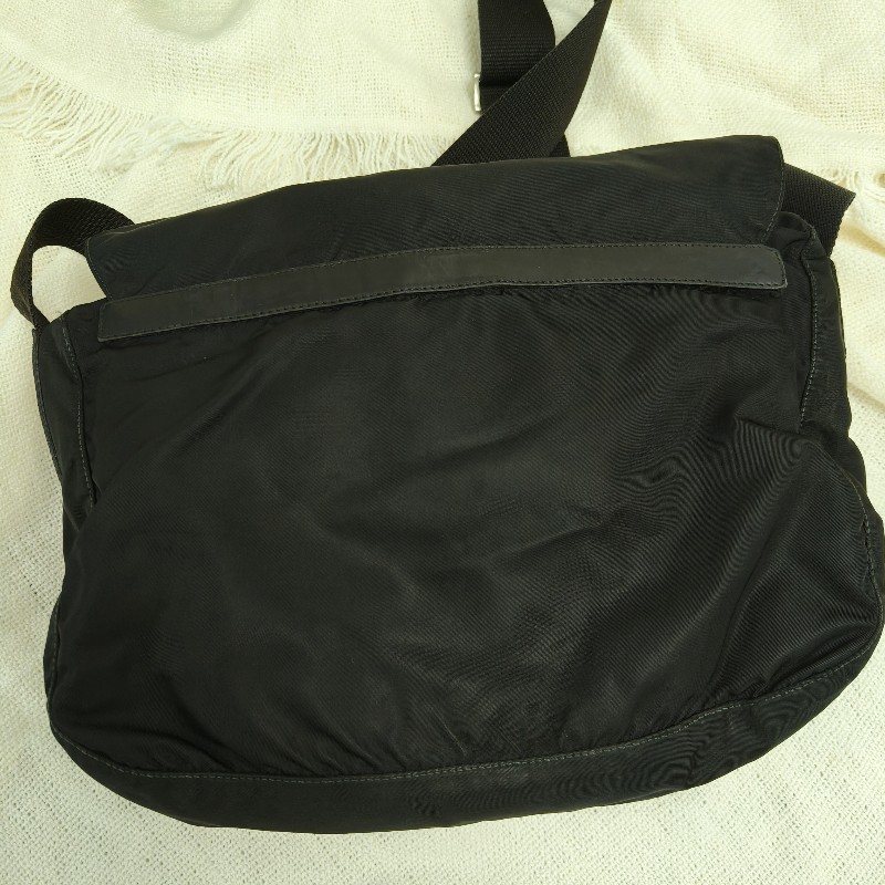 ㊣✨PRADA✨（附防塵袋）普拉達 黑色 掀蓋式 輕量 帆布 雙釦 郵差包 肩背包 斜背包 /二手包/二手精品/保證正品🌳二手樹屋🌳-3