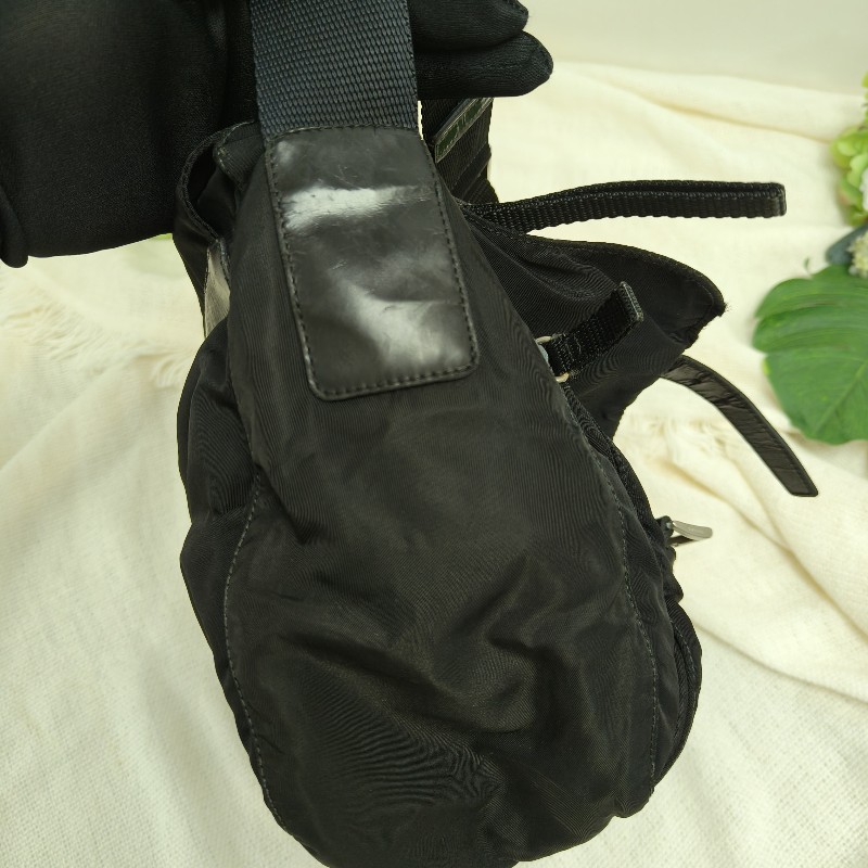 ㊣✨PRADA✨（附防塵袋）普拉達 黑色 掀蓋式 輕量 帆布 雙釦 郵差包 肩背包 斜背包 /二手包/二手精品/保證正品🌳二手樹屋🌳-4