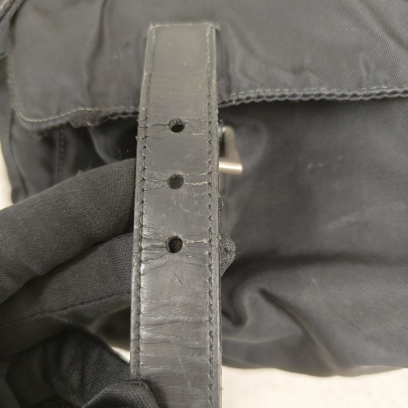 ㊣✨PRADA✨（附防塵袋）普拉達 黑色 掀蓋式 輕量 帆布 雙釦 郵差包 肩背包 斜背包 /二手包/二手精品/保證正品🌳二手樹屋🌳-8