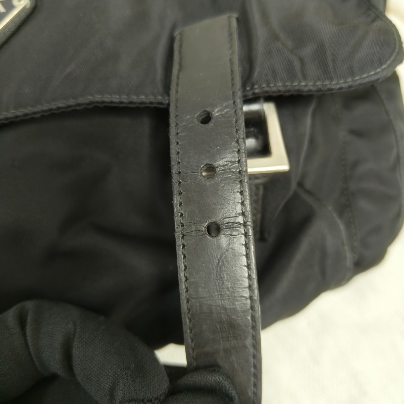 ㊣✨PRADA✨（附防塵袋）普拉達 黑色 掀蓋式 輕量 帆布 雙釦 郵差包 肩背包 斜背包 /二手包/二手精品/保證正品🌳二手樹屋🌳-9