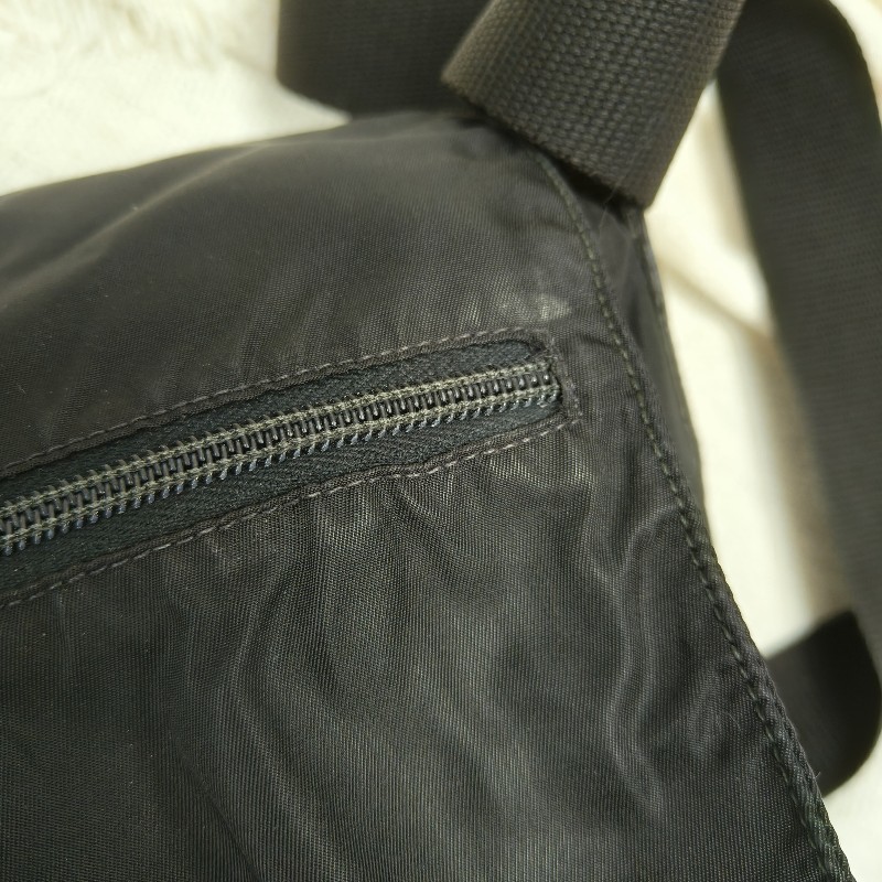 ㊣✨PRADA✨（附防塵袋）普拉達 黑色 掀蓋式 輕量 帆布 雙釦 郵差包 肩背包 斜背包 /二手包/二手精品/保證正品🌳二手樹屋🌳-15